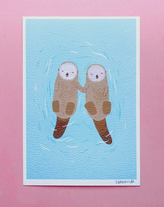 Sea Otters A5 Print