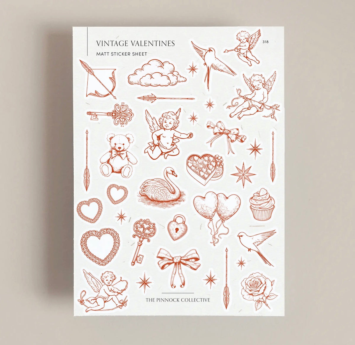 Vintage Valentine Themed Stickers