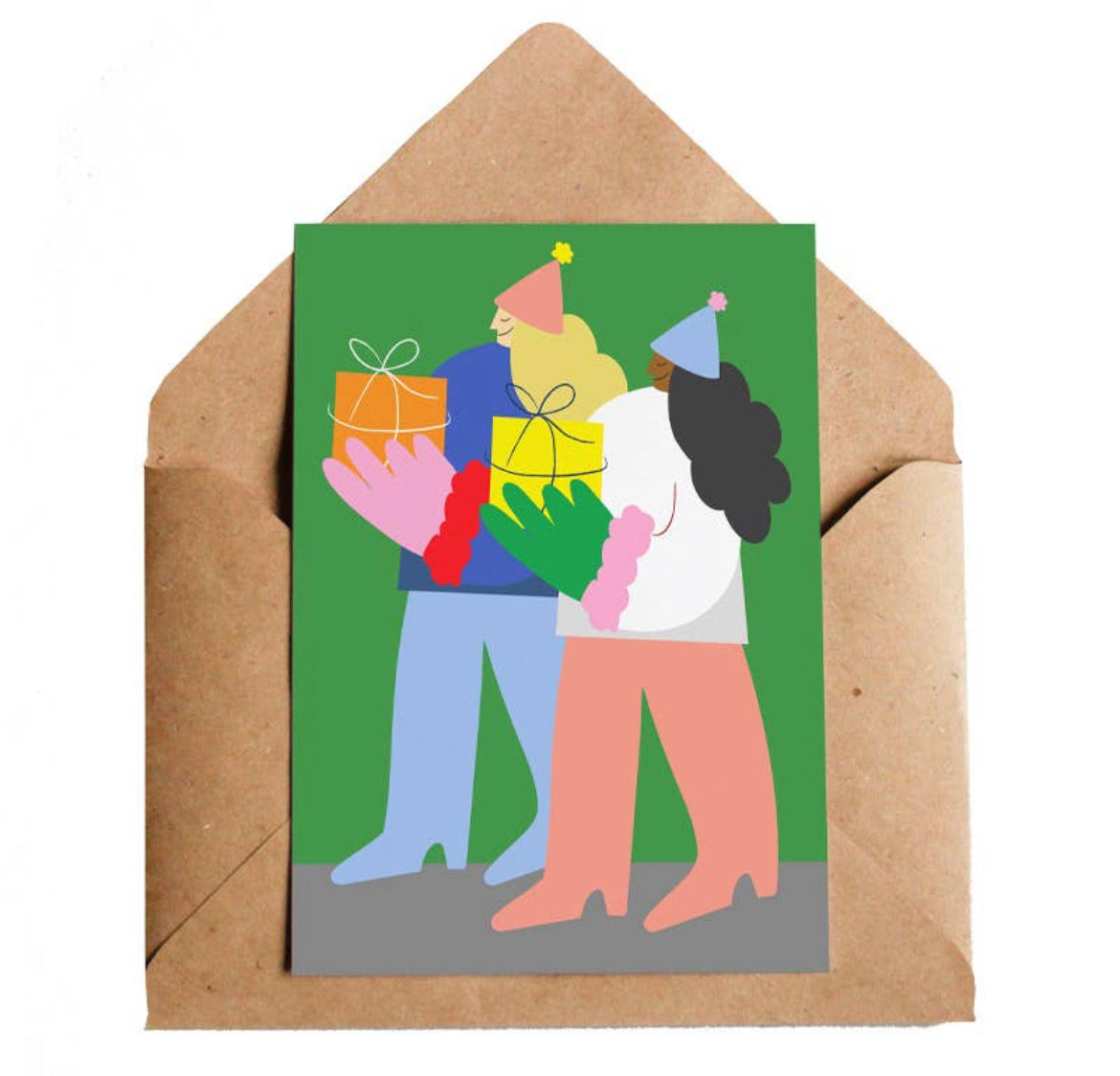 Bringing Gifts Christmas Card