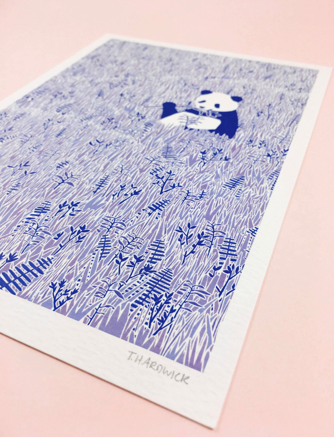 Panda in the Grass A5 Print