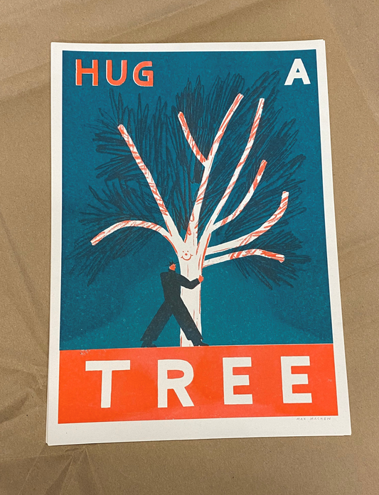 Hug a Tree A3 Riso Print