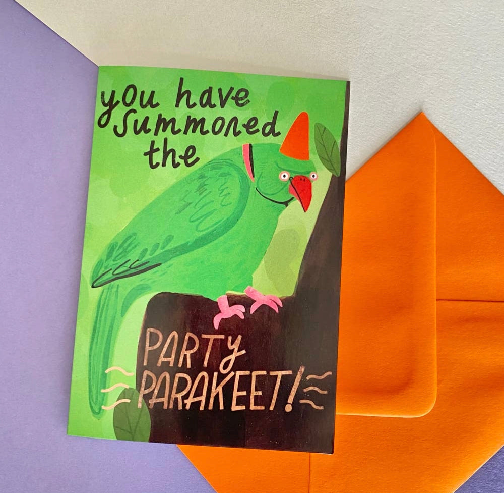 Party Parakeet Card