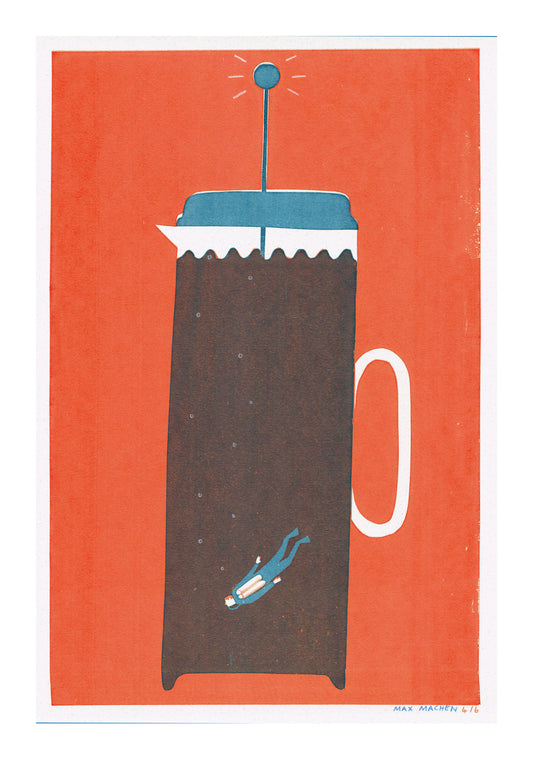 Coffee Diver A4 Riso Print