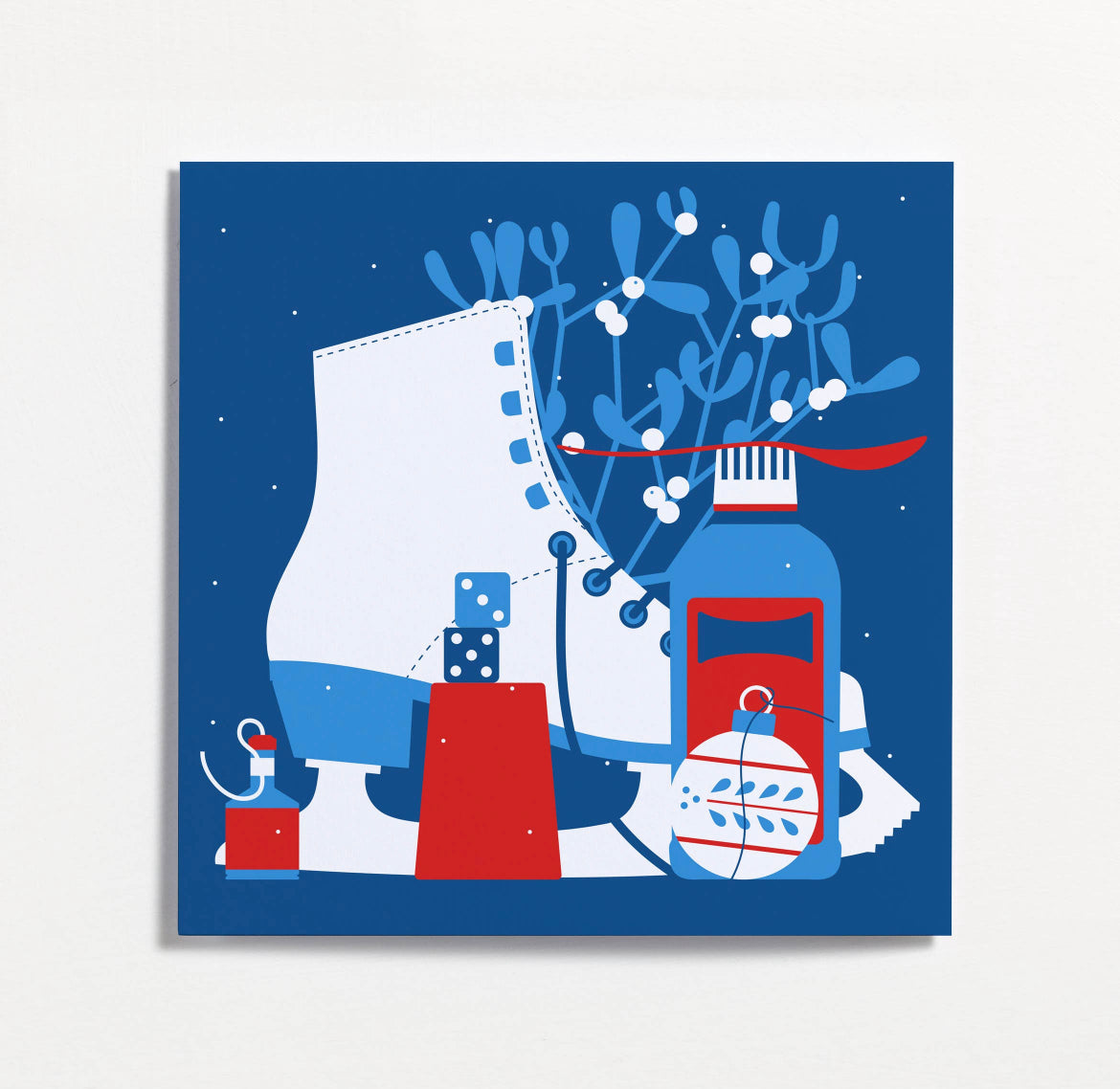 Winter Frieze Mistletoe Greeting Card