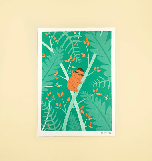 Sleepy Sloth A5 Print